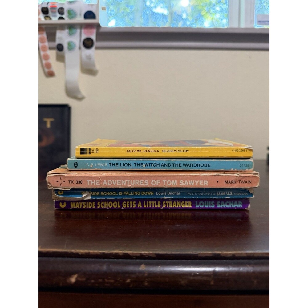 Vintage Paperback Books - Tom Sawyer, Lion, Witch Wardrobe, Wayside School